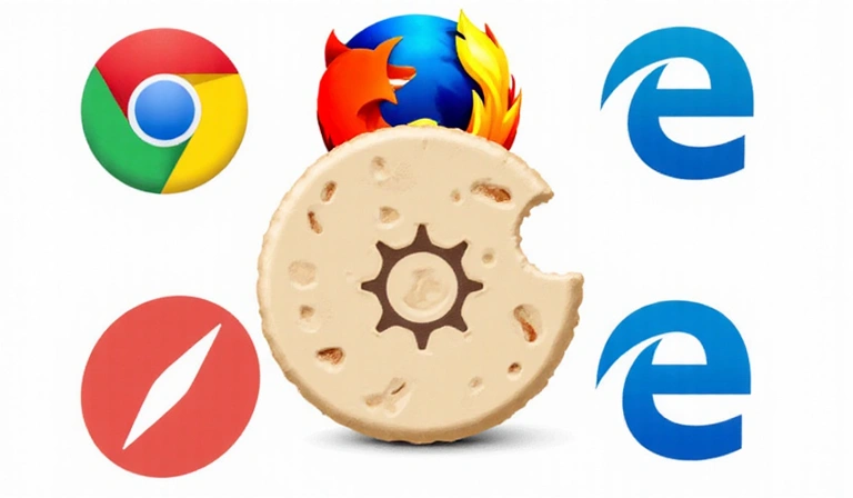 Icone di diversi browser web che rappresentano la personalizzazione delle impostazioni dei cookie