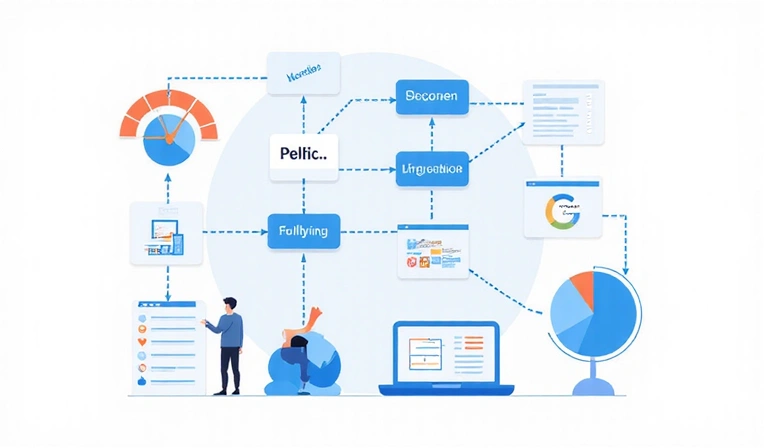 Un grafico stilizzato che mostra il flusso di dati e l'analisi, rappresentando la raccolta e l'utilizzo delle informazioni.
